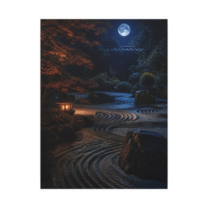 Summer Rock Garden Shadow Zen Canvas Art | Moody Decor