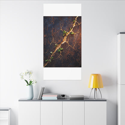 Rust Patina Spring Canvas Art | Kintsugi Resilient Design
