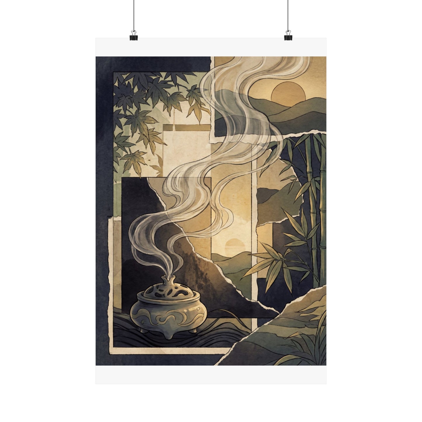 Incense Smoke Summer Wall Art Print | Zen Peaceful Design