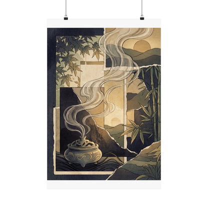 Incense Smoke Summer Wall Art Print | Zen Peaceful Design