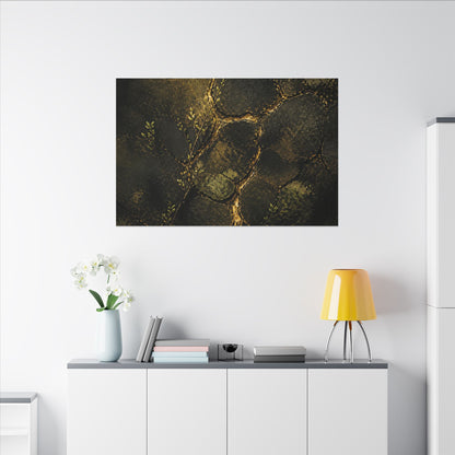 Shibui Cracked Earth Canvas Art - Dark Japandi Dark Texture