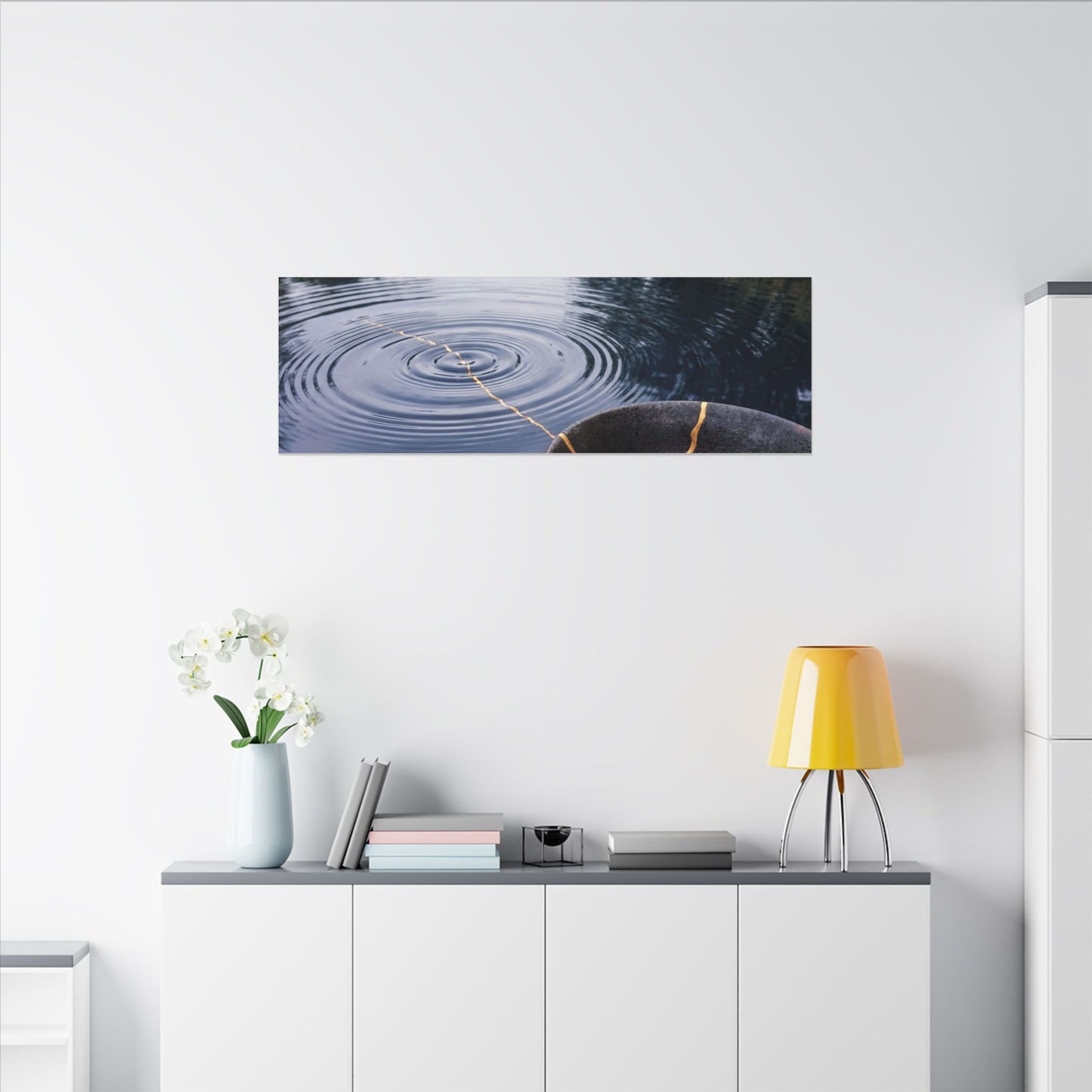 Kintsugi Water Ripple in Overcast | Broken Beauty Canvas Art
