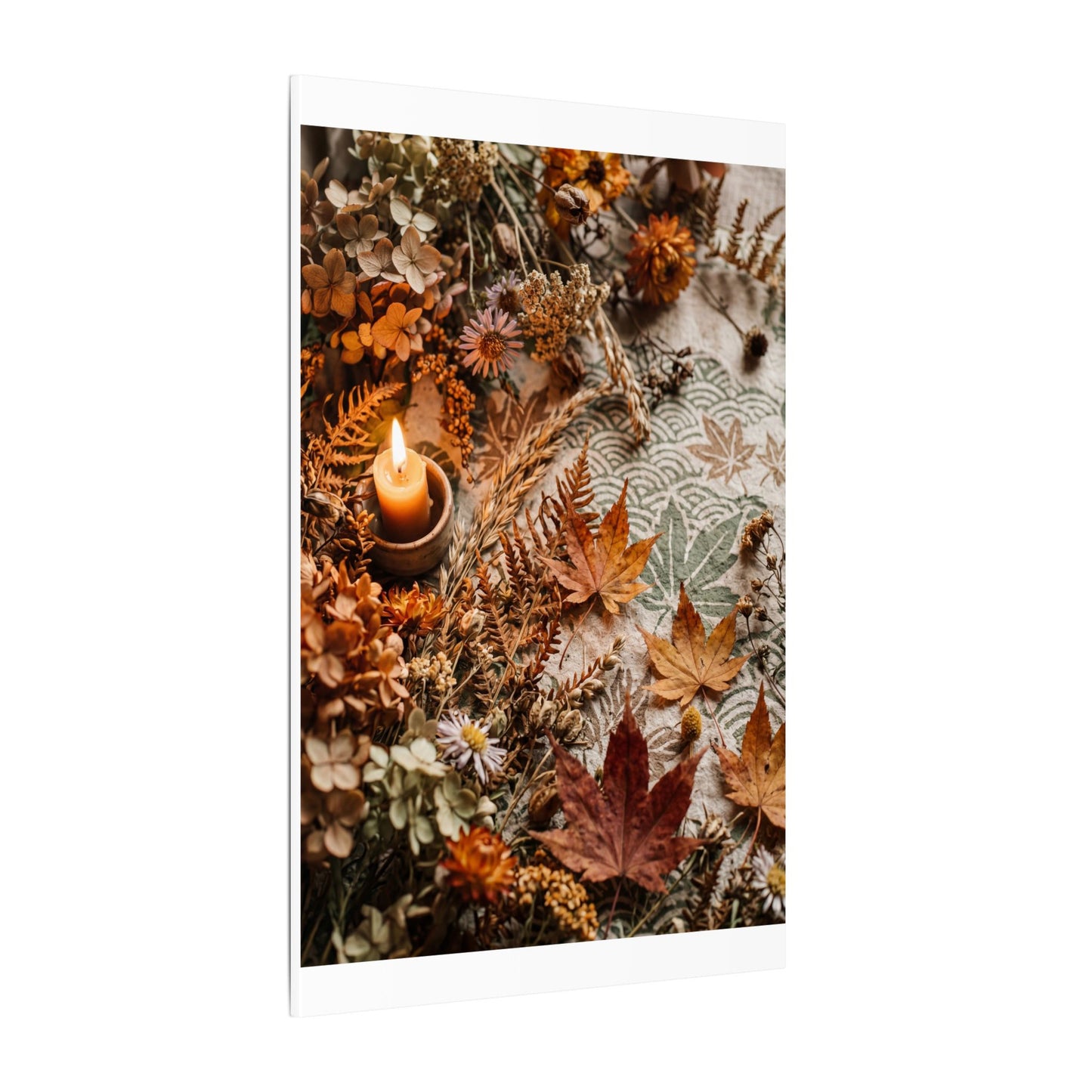 Candlelight Dried Flowers Canvas Art - Japandi Seijaku