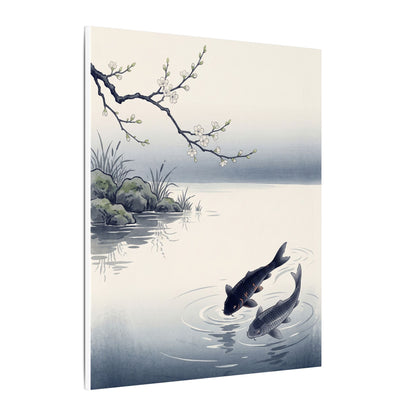 Ma Koi Pond Canvas Art - Zen Ukiyo E Inspired