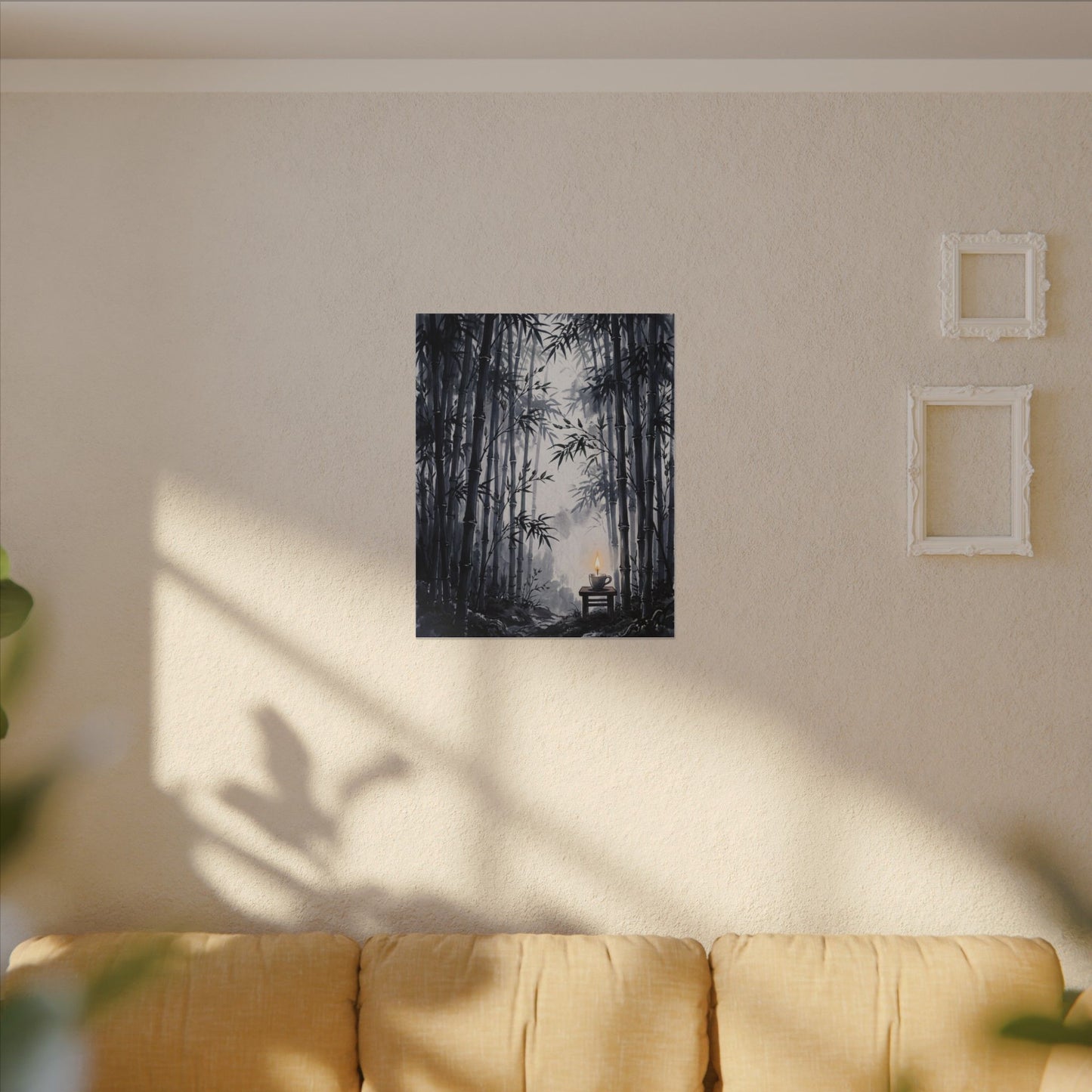 Tranquil Bamboo Grove Canvas Art - Sumi E Zen