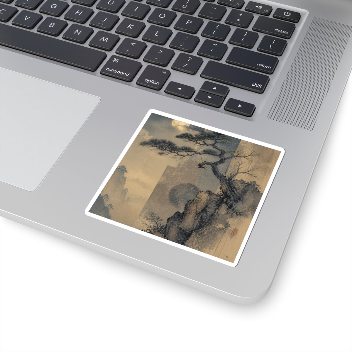 Pine Tree Japanese Pattern Sticker | Earthy Japandi Art