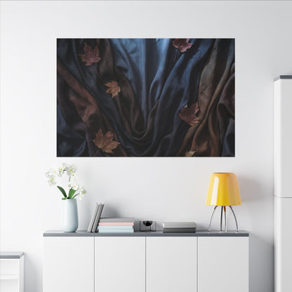 Silk Drape Canvas Art | Autumn Dark Japandi Moody Minimal Art