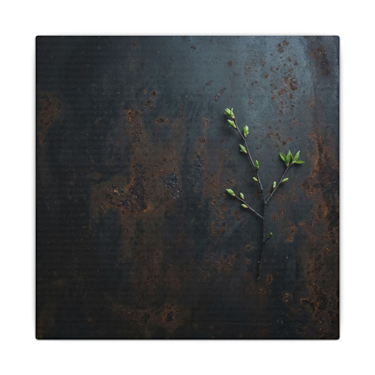 Rust Patina Moody Minimal Canvas Art | Moody Dark Japandi Art