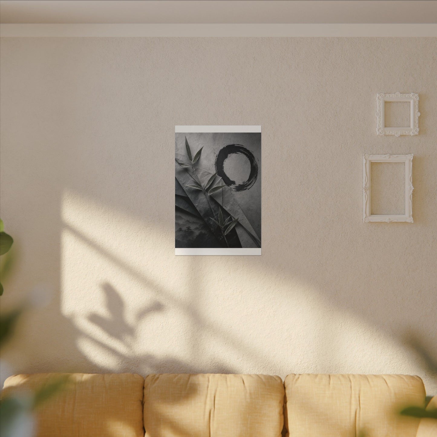 Winter Paper Fold Enso Canvas Art | Serene Decor