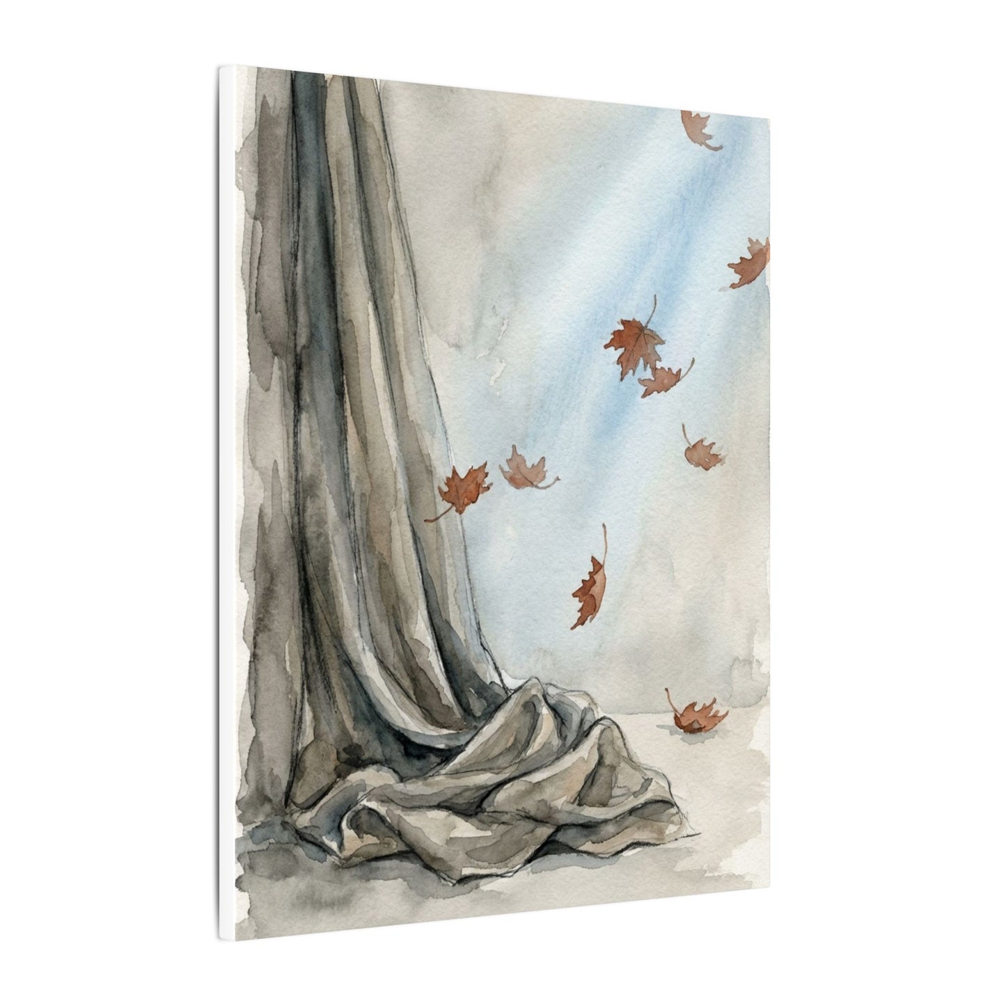 Ma Silk Drape Canvas Art - Japandi Watercolor