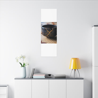 Tea Ceremony Autumn Canvas Art | Kintsugi Healing Design