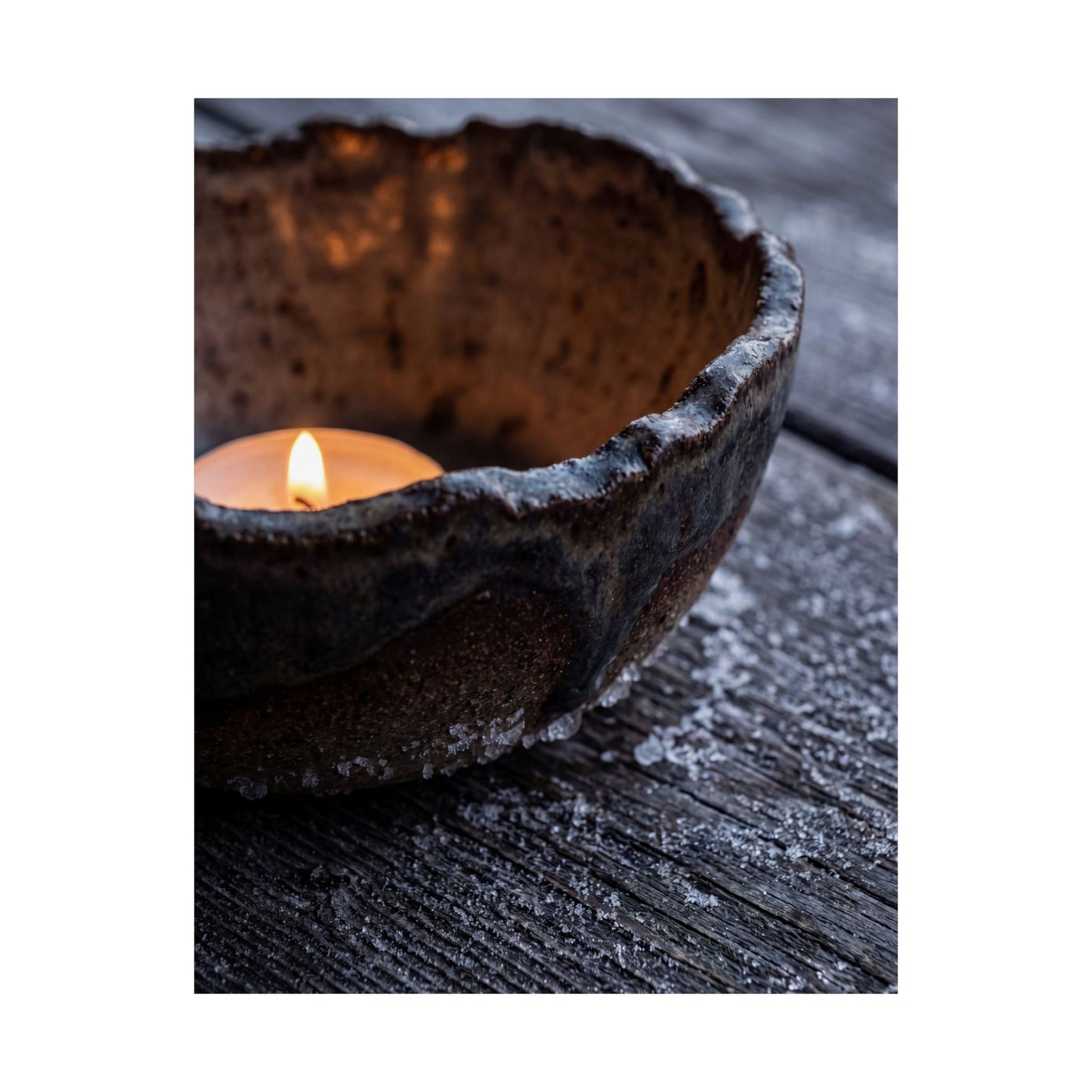 Sophisticated Ceramic Bowl Wall Art Print - Moody Minimal Dark Japandi