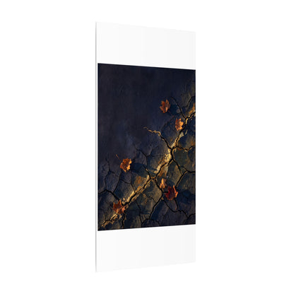 Cracked Earth Canvas Art | Autumn Dark Japandi Dark Texture Art