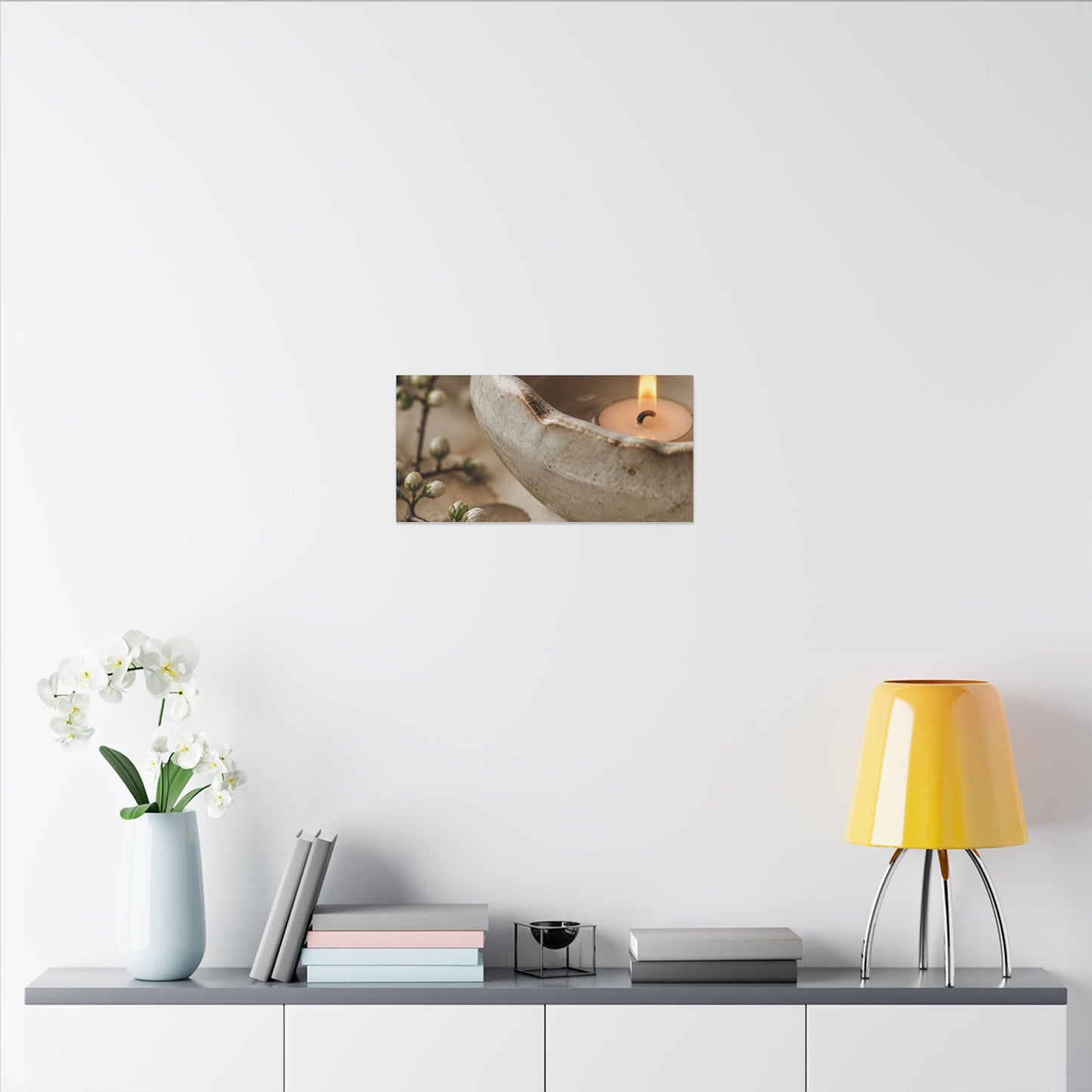Kanso Ceramic Bowl Canvas Art - Japandi Watercolor