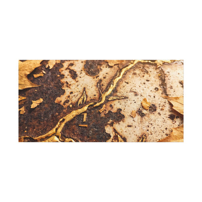 Kintsugi Rust Patina in Golden Hour | Gold Vein Canvas Art