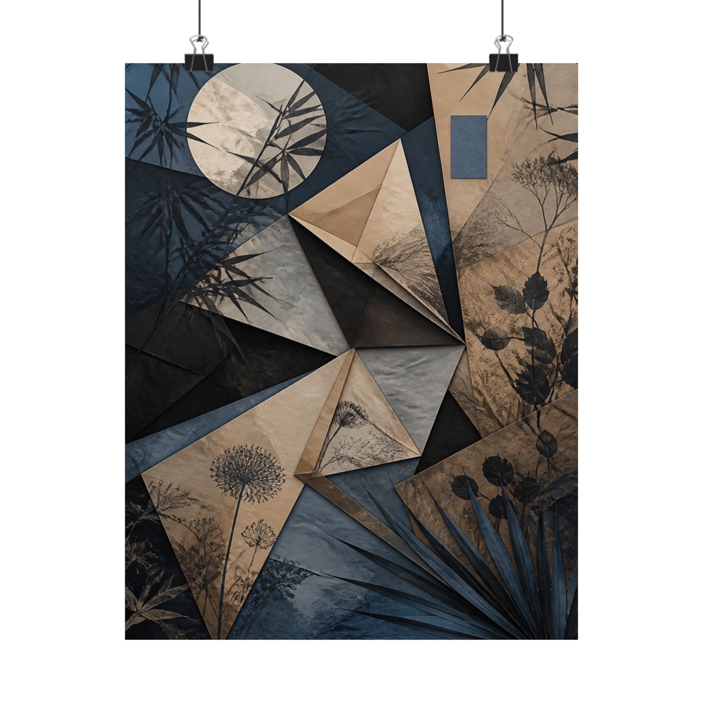 Paper Fold Minimal Line Wall Art Print | Cozy Japandi Art