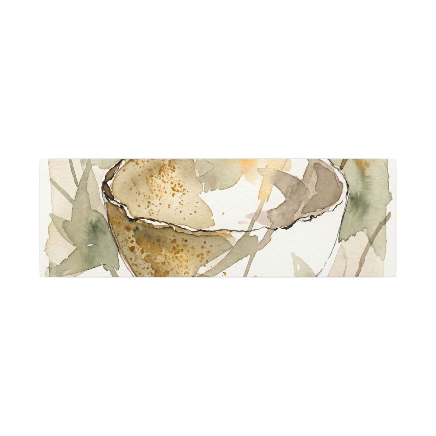 Spring Ceramic Bowl Watercolor Canvas Art | Neutral Decor