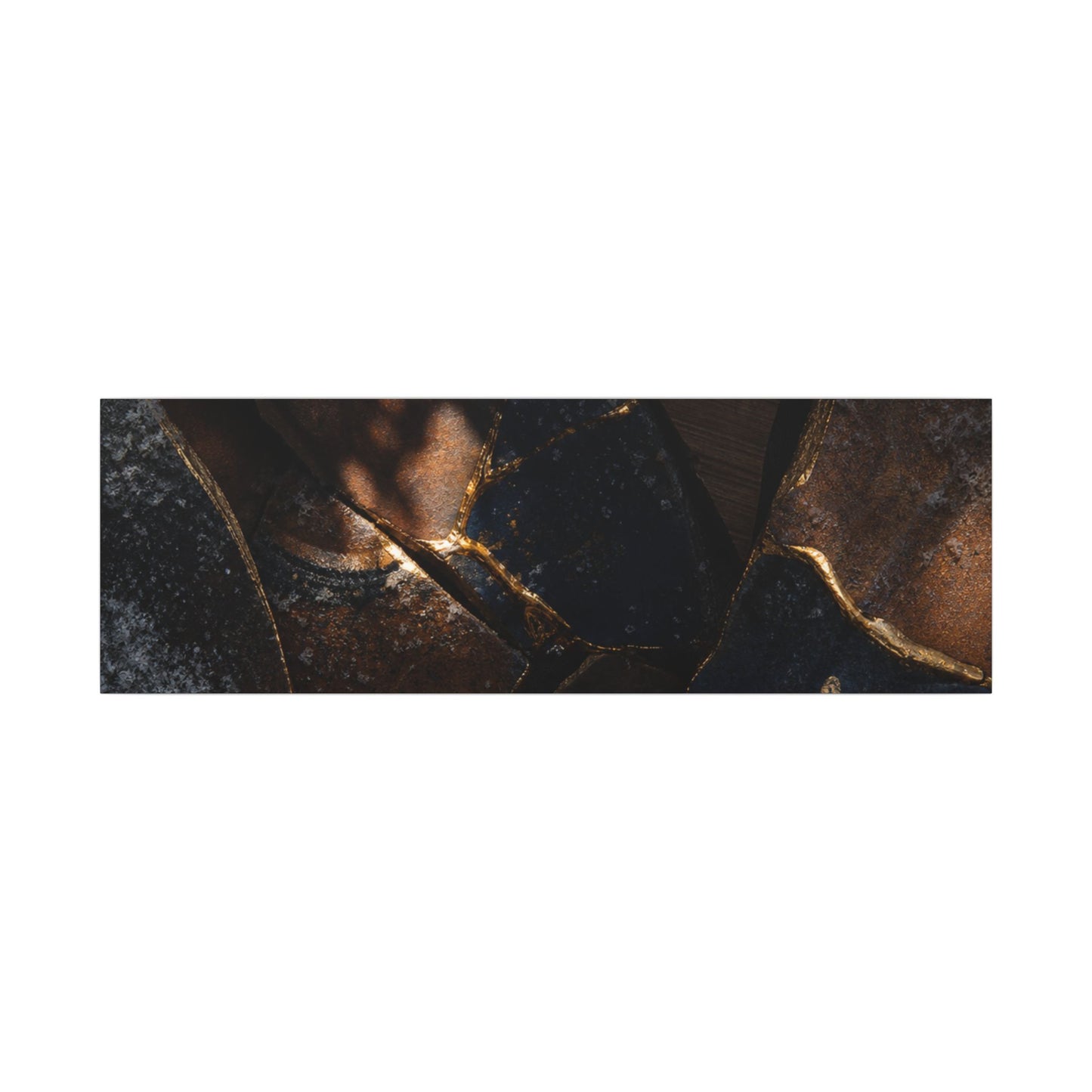 Fukinsei Broken Pottery Canvas Art - Dark Japandi Dark Texture