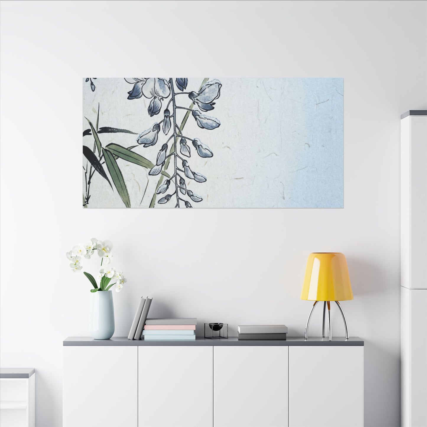 Zen Wisteria in Moonlight | Ukiyo E Inspired Canvas Art