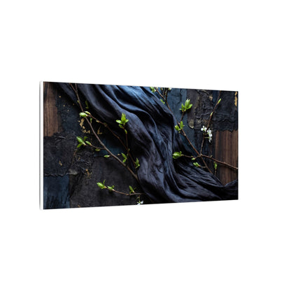 Spring Silk Drape Dark Texture Canvas Art | Atmospheric Decor