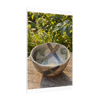 Earthy Ceramic Bowl Canvas Art - Japanese Pattern Japandi
