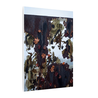 Rust Patina Charcoal Ink Canvas Art | Sophisticated Dark Japandi Art