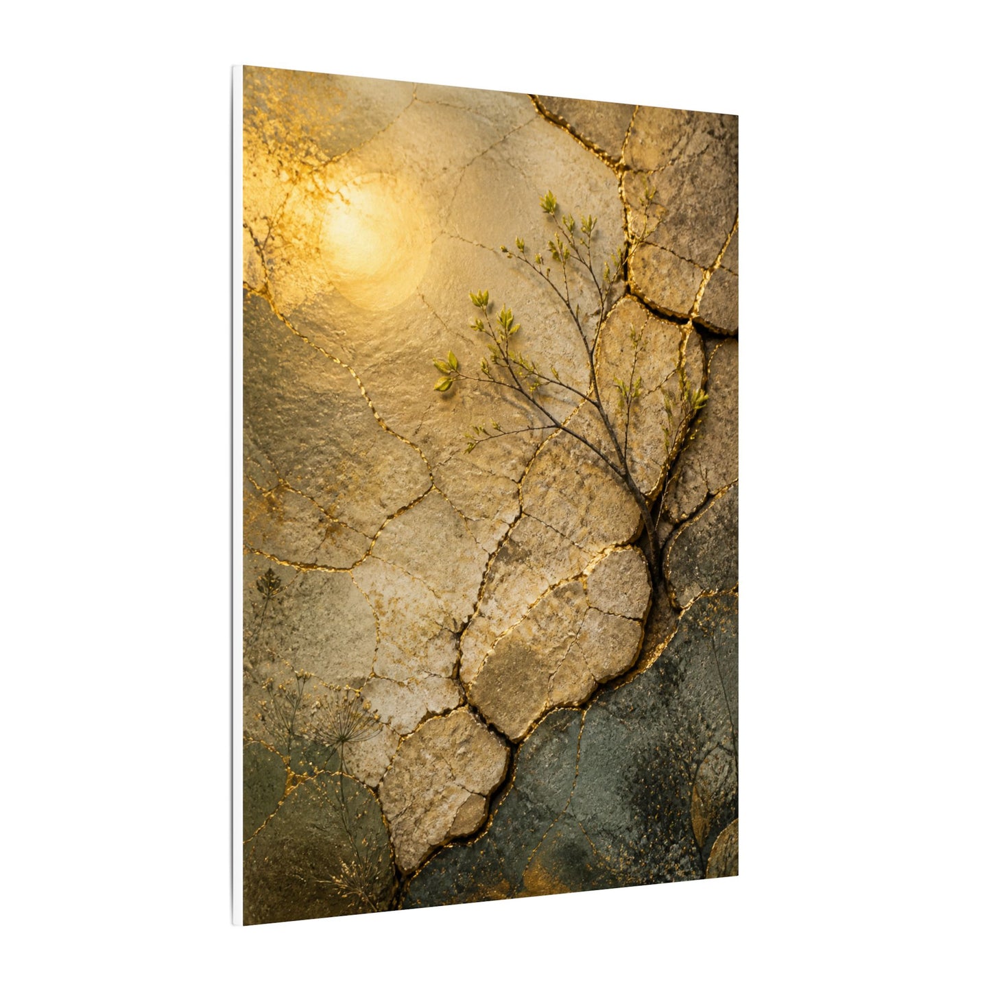 Cracked Earth Spring Canvas Art | Japandi Warm Design