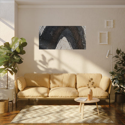 Moody Ink Brushstroke Canvas Art - Moody Minimal Dark Japandi