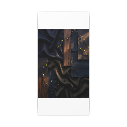 Silk Drape Spring Canvas Art | Dark Japandi Moody Design