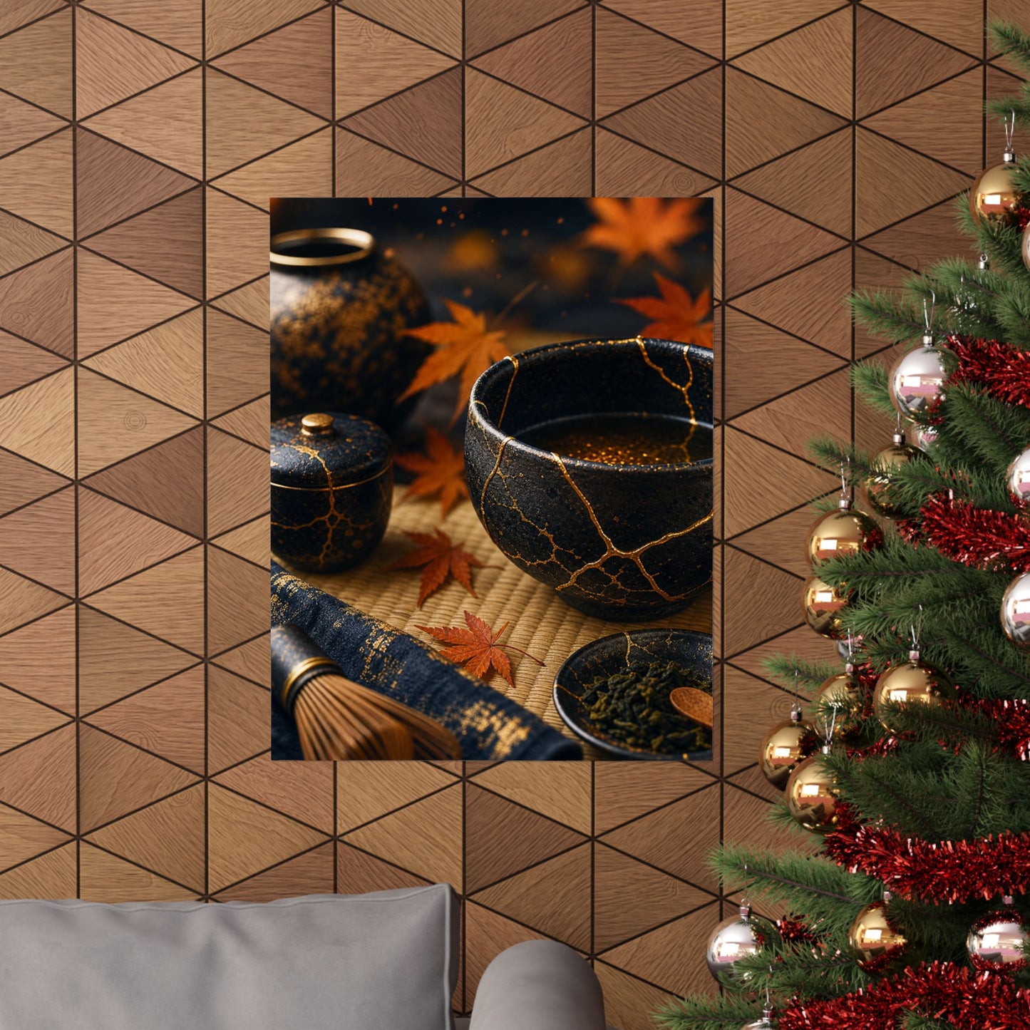 Tea Ceremony Gold Repair Wall Art Print | Healing Kintsugi Art