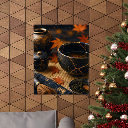 Tea Ceremony Gold Repair Wall Art Print | Healing Kintsugi Art