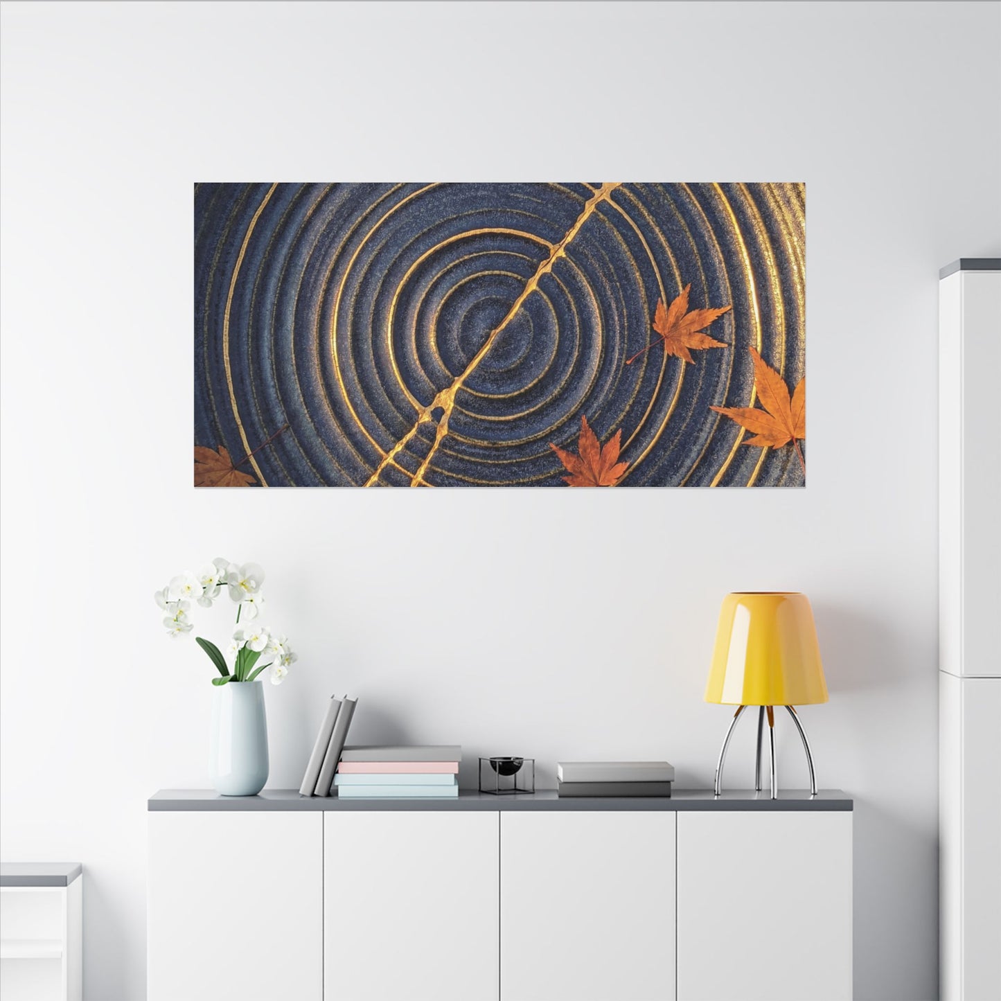 Water Ripple Gold Repair Canvas Art | Healing Kintsugi Art