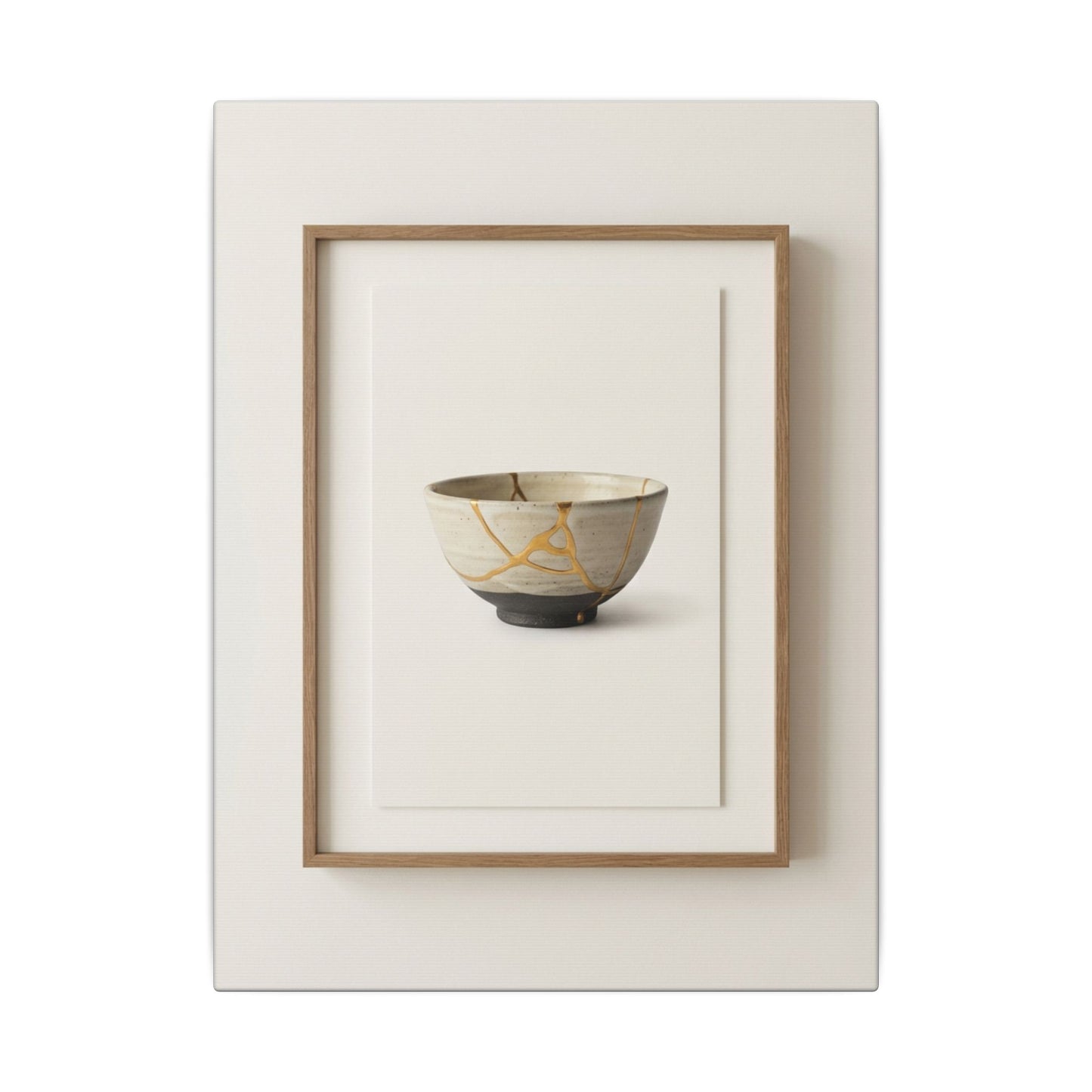 Kintsugi Charcoal Canvas Art