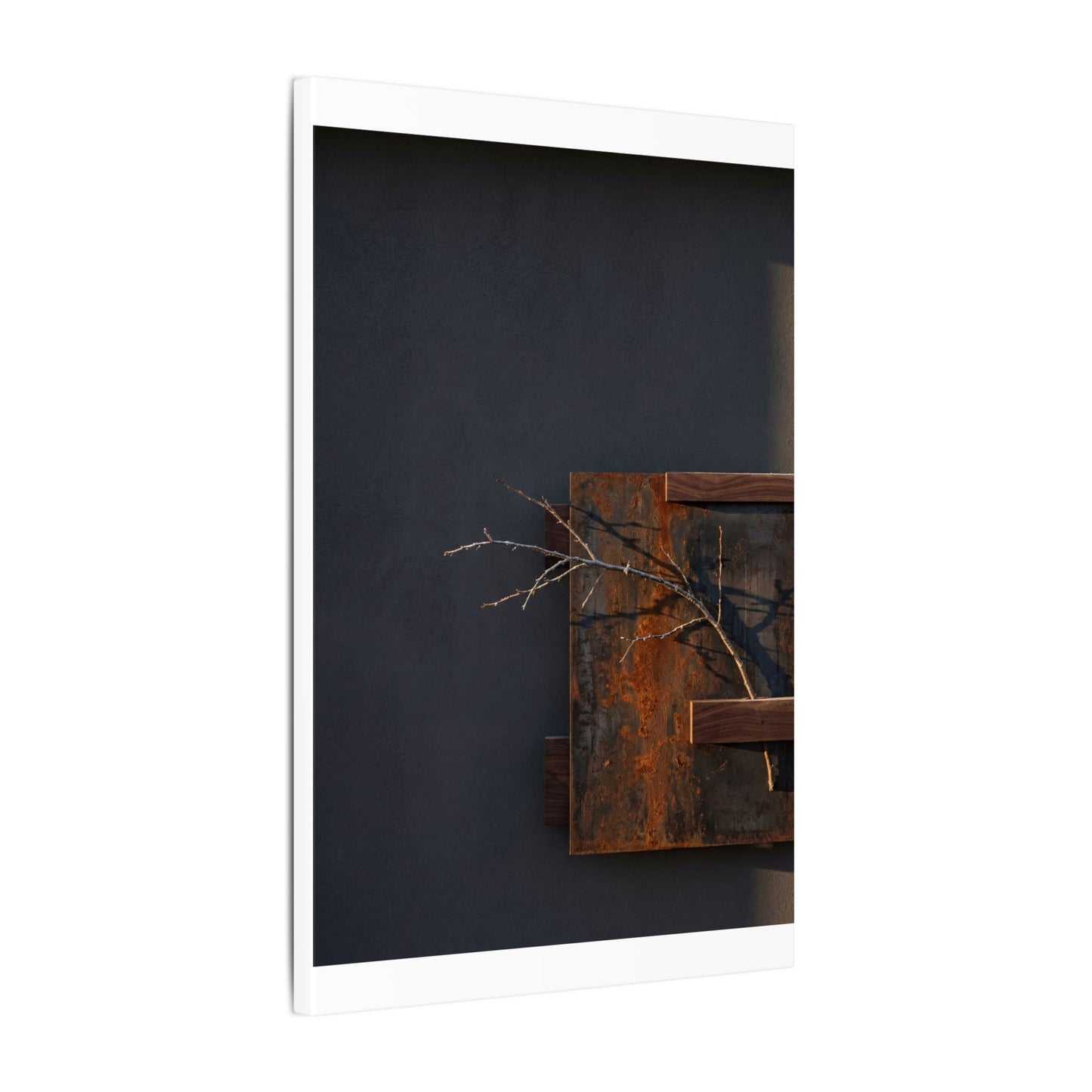 Ma Rust Patina Canvas Art - Dark Japandi Dark Texture