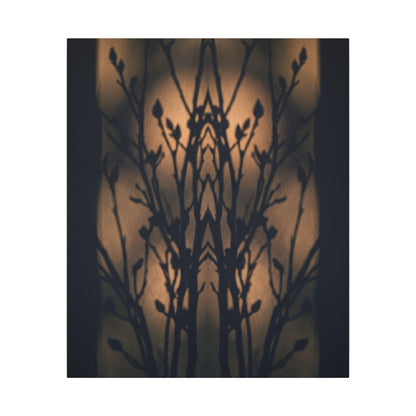 Dark Japandi Shadow Play in Golden Hour | Shadow Zen Canvas Art