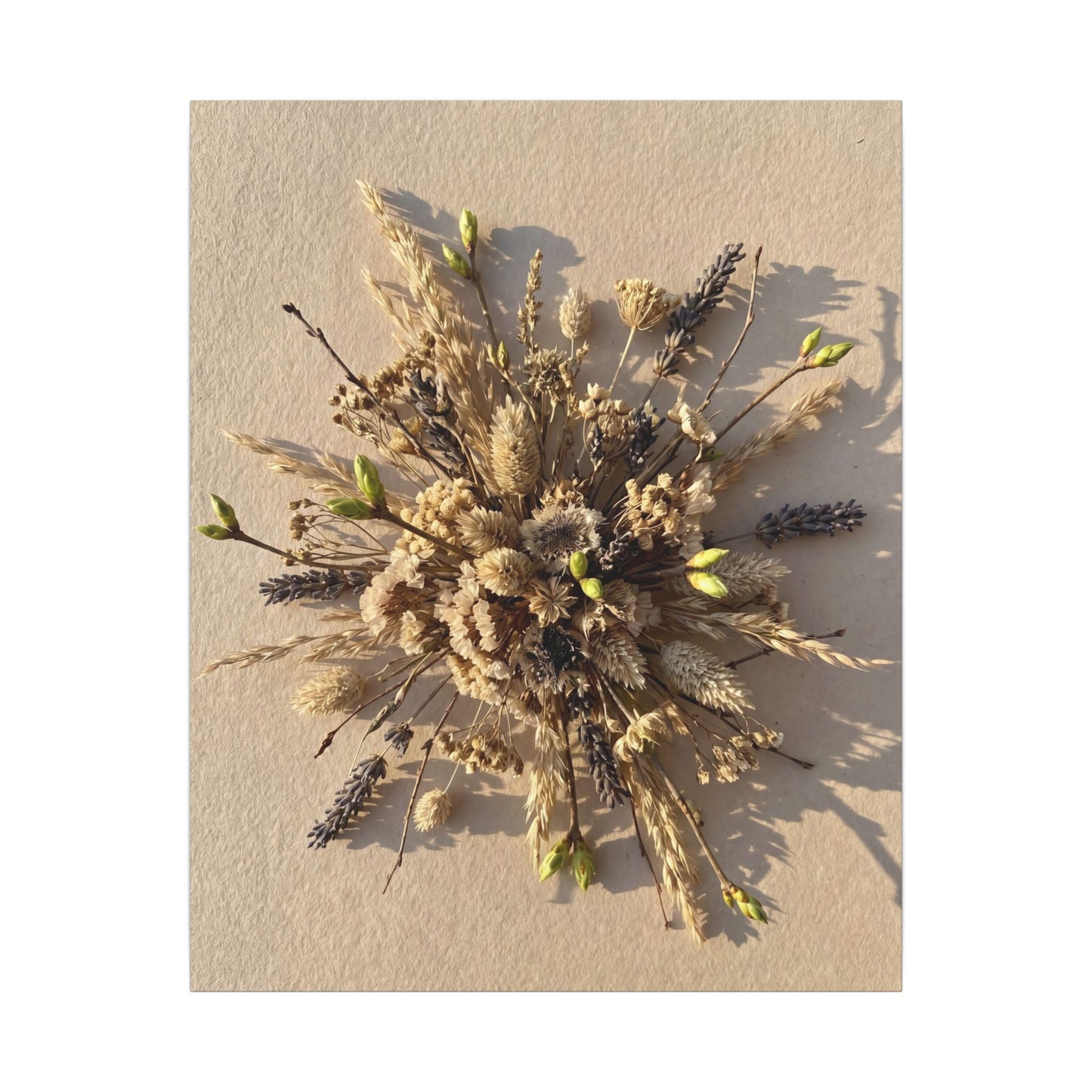 Dried Flowers Spring Canvas Art | Japandi Earthy Design