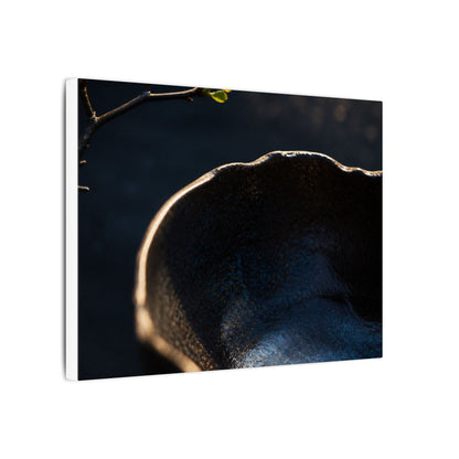 Ma Ceramic Bowl Canvas Art - Dark Japandi Shadow Zen
