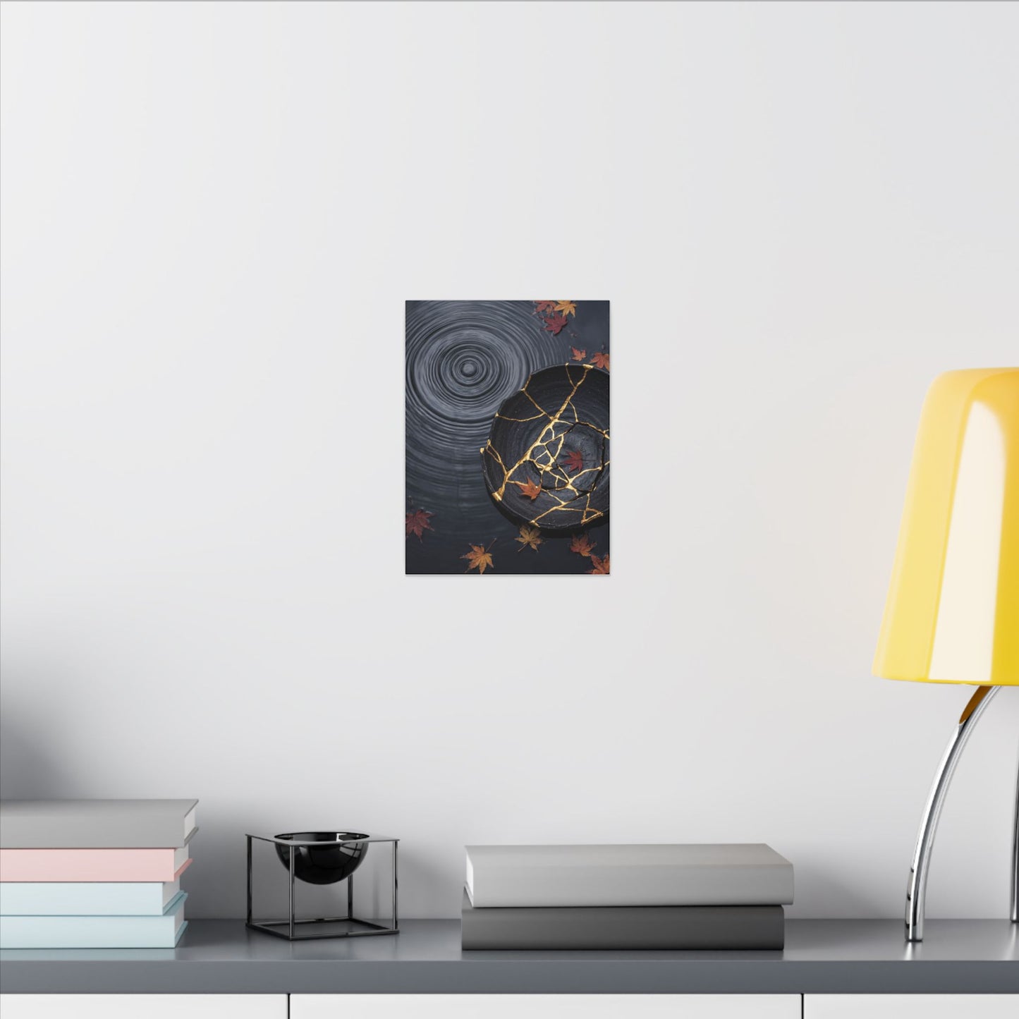 Philosophical Water Ripple Canvas Art - Gold Repair Kintsugi