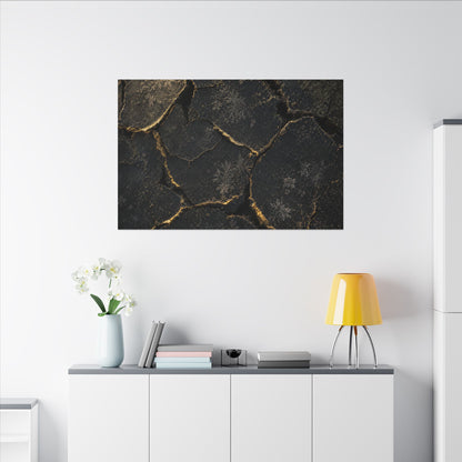 Cracked Earth Canvas Art | Winter Dark Japandi Shadow Zen Art