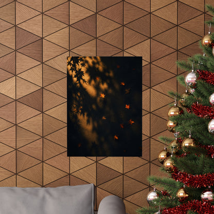 Autumn Shadow Play Moody Minimal Wall Art Print | Sophisticated Decor