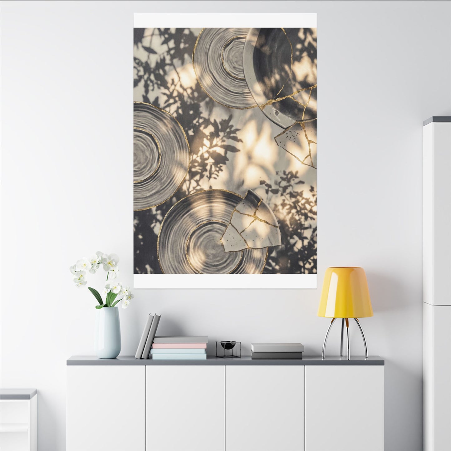 Healing Water Ripple Canvas Art - Gold Vein Kintsugi