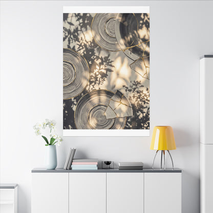 Healing Water Ripple Canvas Art - Gold Vein Kintsugi