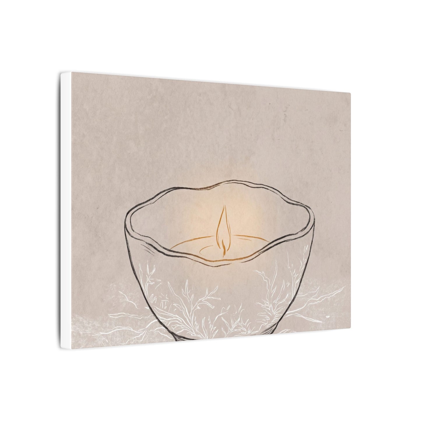 Ceramic Bowl Minimal Line Canvas Art | Neutral Japandi Art