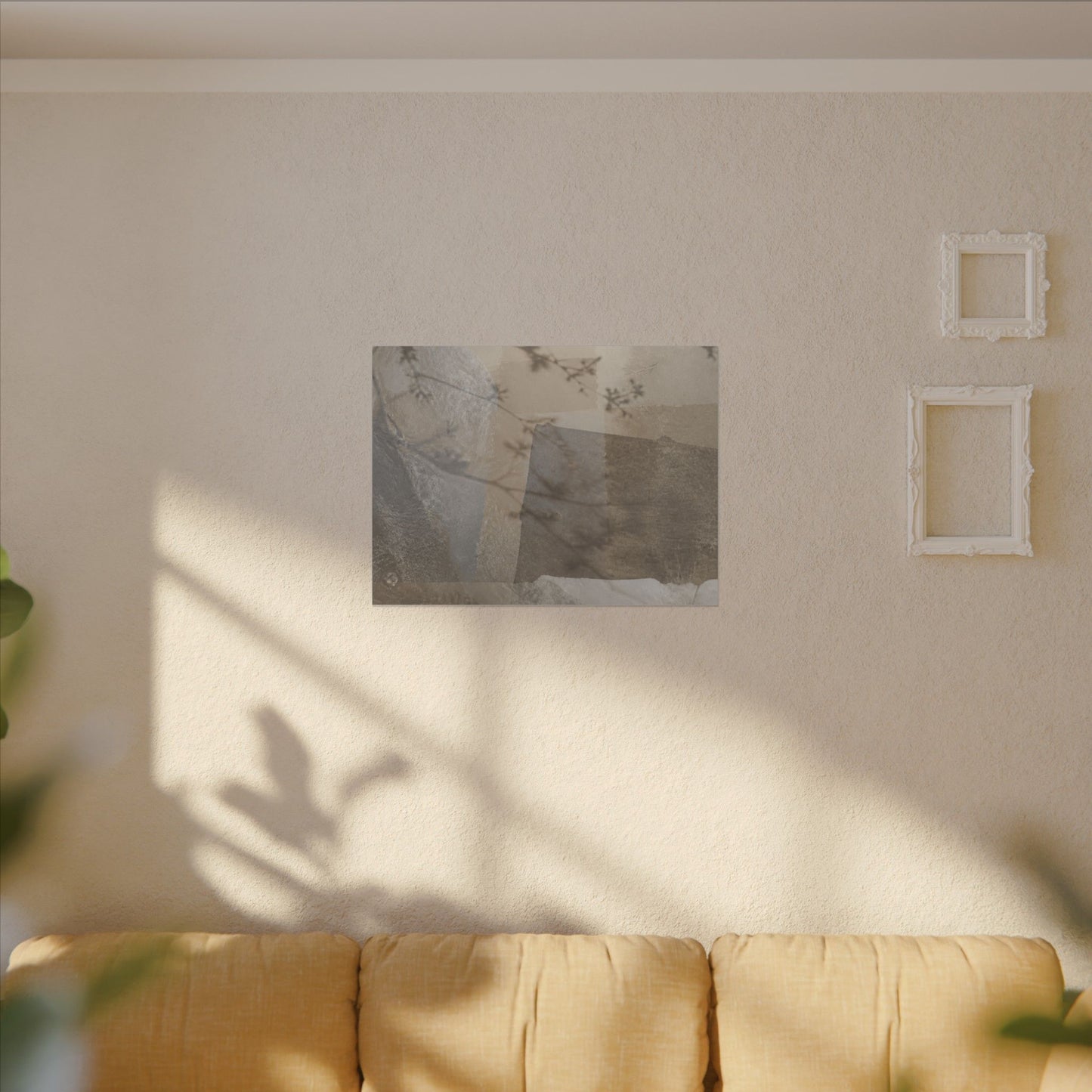 Neutral Shadow Play Canvas Art - Texture Japandi