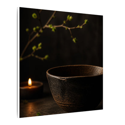Moody Ceramic Bowl Canvas Art - Shadow Zen Dark Japandi