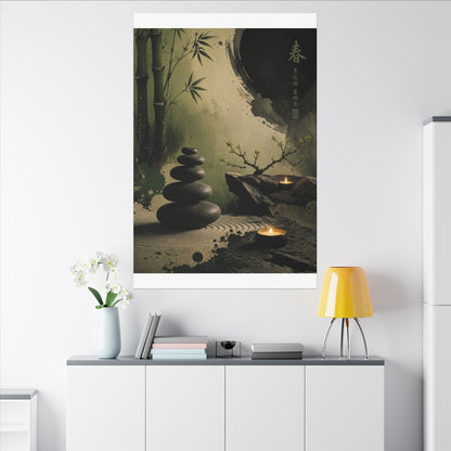River Stones Spring Canvas Art | Zen Contemplative Design