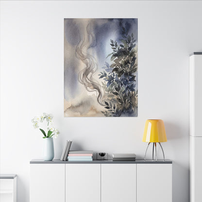 Incense Smoke Summer Canvas Art | Japandi Cozy Design