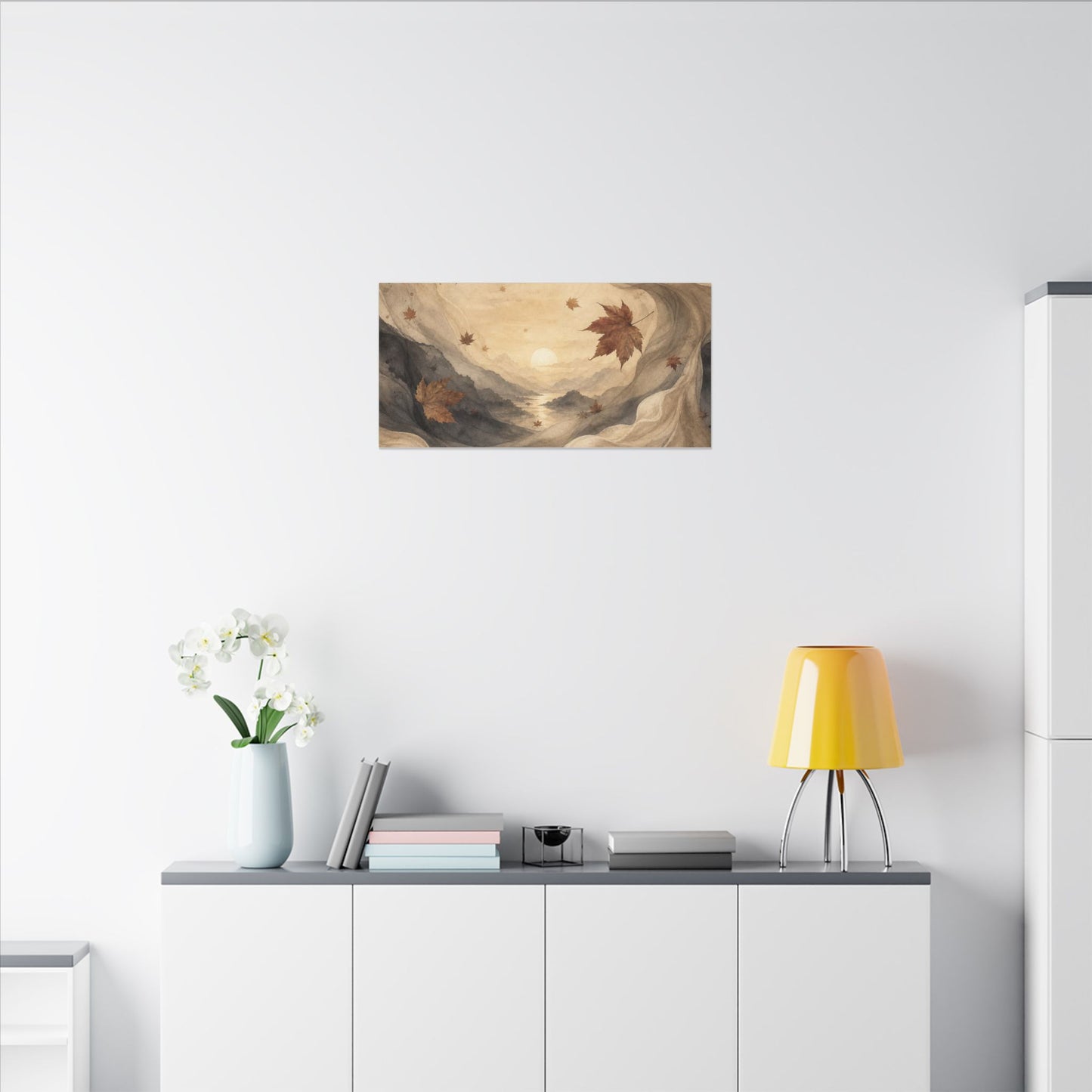 Autumn Silk Drape Watercolor Canvas Art | Earthy Decor