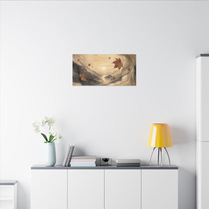 Autumn Silk Drape Watercolor Canvas Art | Earthy Decor