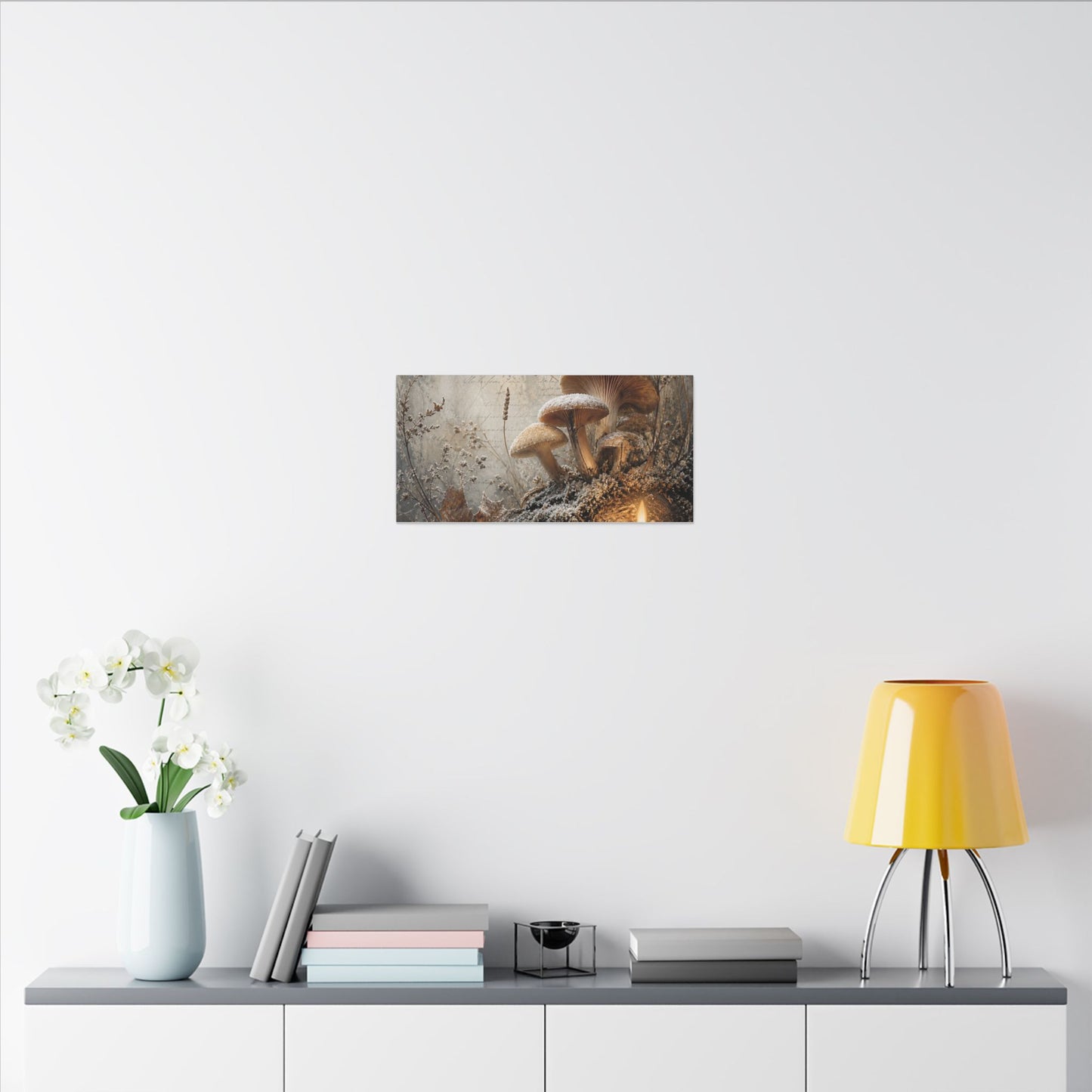Wild Mushrooms Texture Canvas Art | Elegant Japandi Art